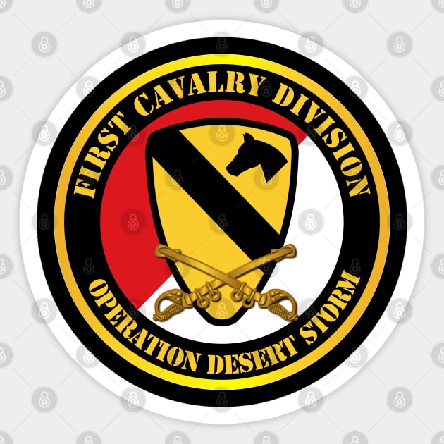 1st Cavalry Div - Red White - Operations Desert Storm Sticker by twix123844